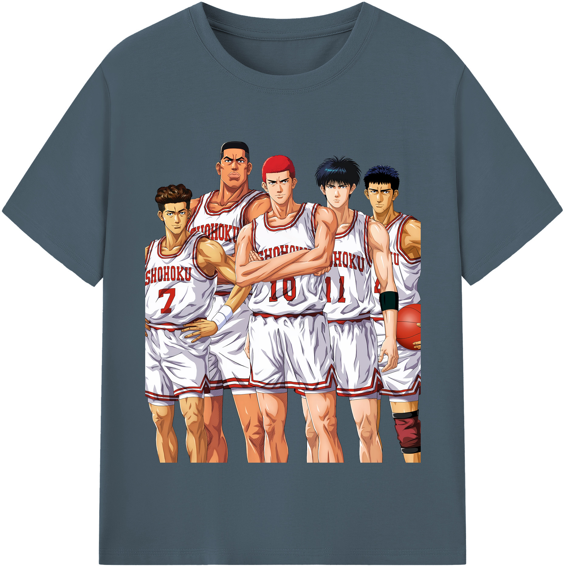 SLAM DUNK／スラムダンク 綿100％半袖Tシャツ（フロントプリント）